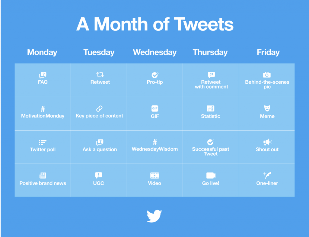 Twitter calendar for marketers